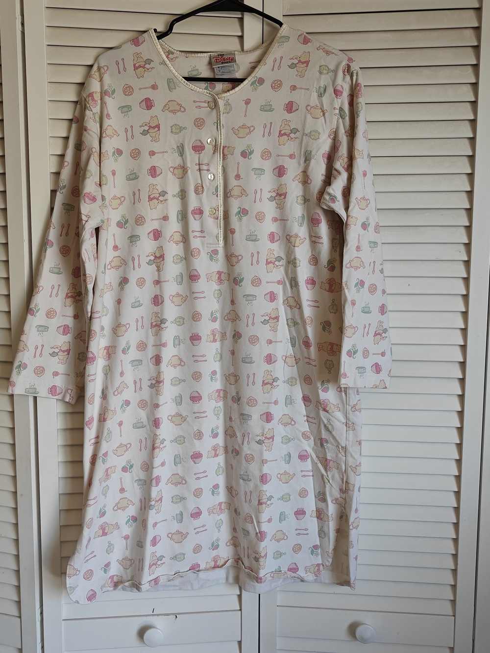 Vintage Disney Store Winnie the Pooh Nightgown Tea-Time Honey Print Size M